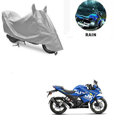 RPSENTTERPR Waterproof Two Wheeler Cover for Suzuki(Gixxer SF, Silver)