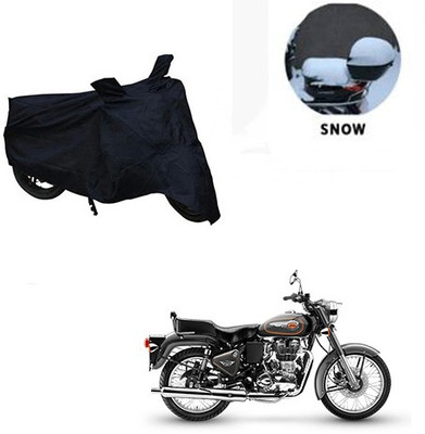saanvi Waterproof Two Wheeler Cover for Royal Enfield(Bullet 500, Black)