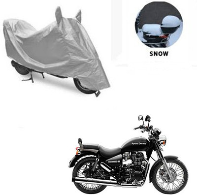 saanvi Waterproof Two Wheeler Cover for Royal Enfield(Thunderbird 500, Silver)
