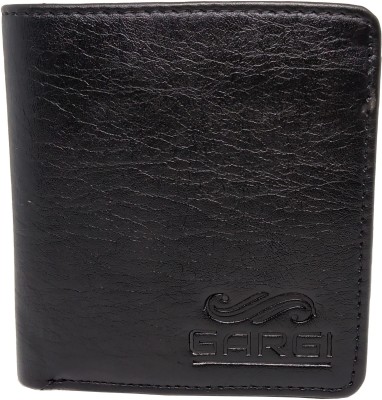 Gargi Men Black Artificial Leather Wallet(7 Card Slots)