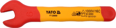 YATO YT-20950 Injection Insulated Open End Wrench 6Mm Size is 6mm. Length is 90 mm Single Sided Open End Wrench(Pack of 1)