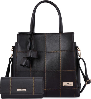 SXF SPEED X FASHION Women Black Hand-held Bag(Pack of: 2)
