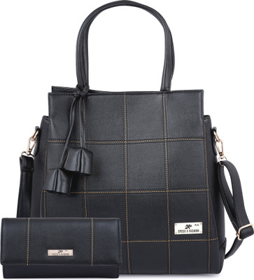 SXF SPEED X FASHION Women Black Hand-held Bag(Pack of: 2)