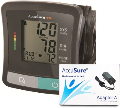 AccuSure TD-1209, Automatic Upper Arm Blood Pressure Monitor with Power Adapter Bp Monitor(Black)