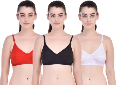 Yana Women Full Coverage Non Padded Bra(Red, White, Black)
