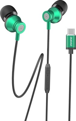 DUDAO Bass Metal Type-C Headphone with Mic and Music Control Wired Headset(Green, In the Ear)