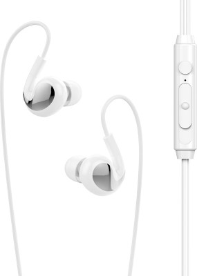 DUDAO Bass Metal Headphone with Mic and Music Control Headphone Wired Headset(White, In the Ear)