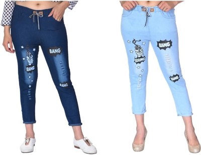 4M SALES Jogger Fit Women Dark Blue, Light Blue Jeans(Pack of 2)