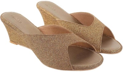 MOCHI Women Wedges(Gold , 3)