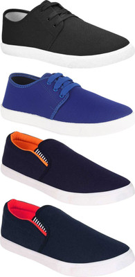 SKYMORE Combo Pack Of 4 Casual Slip On Sneakers With Casuals For Men(Multicolor , 10)