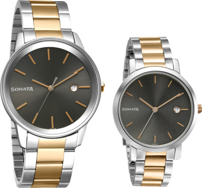 SONATA NP71338164KM01 Sonata Pair Analog Watch  - For Men & Women