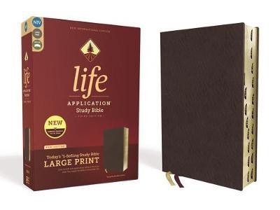 NIV, Life Application Study Bible, Third Edition, Large Print, Bonded Leather, Burgundy, Red Letter, Thumb Indexed(English, Leather / fine binding, Zondervan)