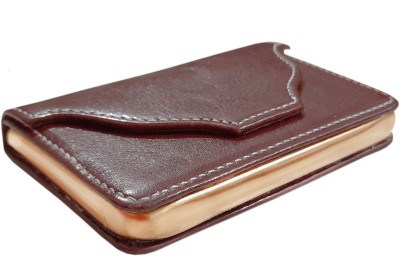 Productmine Leather Pocket Sized Stitched BusinessCredit Card Holder 10 Card Holder(Set of 1, Brown)