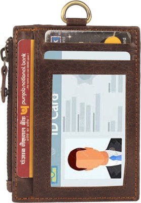 Praiseworthy RDIF Blocking Office Card Holder/ Visiting Card, Credit Card Premium Brown Genuine Leather Card Holder 7 Card Holder(Set of 1, Brown)