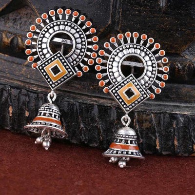 Voylla Sanwari Spokes and Wheel Drop Earrings Brass Jhumki Earring