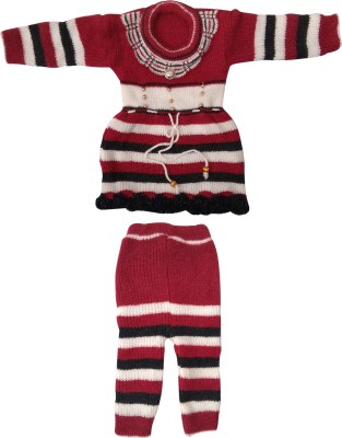 ATXP Baby Girls Party(Festive) Dress Pyjama(Red)