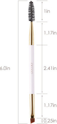 LARA KOSSLER 2 Side Eye Makeup Brush for Brow and Mascara (Black)(Pack of 2)