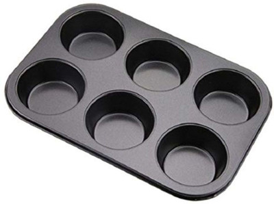 Breewell Carbon Steel Cupcake/Muffin Mould 6(Pack of 1)
