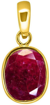 RATAN BAZAAR Ruby Stone pendant Natural Stone 6.25 ratti Stone Unheated Untreated Stone Astrological Purpose for unisex Gold-plated Ruby Stone Pendant