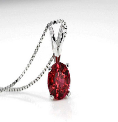 KUNDLI GEMS Ruby Pendant Manik Stone 7.25 carat Stone Astrological stone for unisex Silver Ruby Stone Pendant