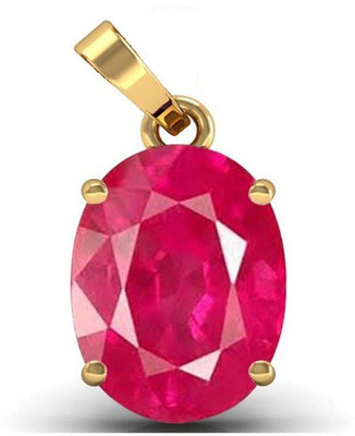 RATAN BAZAAR Ruby Stone Pendant Manik Stone 6.00 carat Stone Astrological Effective Stone Lab Certified for men & women Gold-plated Ruby Stone Pendant