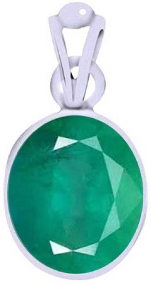 Jaipur Gemstone Emerald Pendant Natural Precious Panna 6.25 ratti Stone Effective and good quality stone astrological for unisex Silver Emerald Stone Pendant