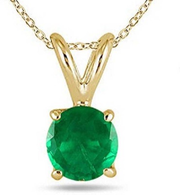 RATAN BAZAAR Emerald Pendant Natural Panna Stone Original 6.25 carat Stone Astrological Purpose and Lab Certified for unisex Gold-plated Emerald Stone Pendant