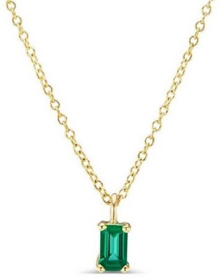 KUNDLI GEMS Emerald Pendant stone Panna 6.00 carat stone Lab Certified and Astrological Purpose for unisex Gold-plated Emerald Stone Pendant