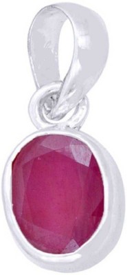 RATAN BAZAAR Ruby Stone Pendant Natural Manik Stone 6.25 carat Stone Astrological Purpose for unisex Silver Ruby Stone Pendant