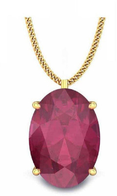 KUNDLI GEMS Gold-plated Ruby Stone Pendant