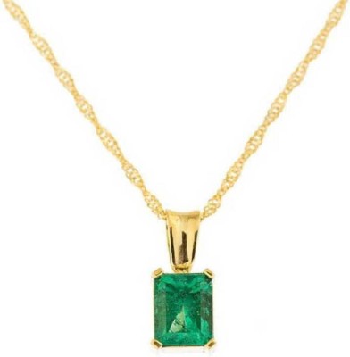 Jaipur Gemstone Emerald Stone Pendant Natural Stone Panna 5.00 ratti stone lab Certified and Astrological Purpose for men & women Gold-plated Emerald Stone Pendant