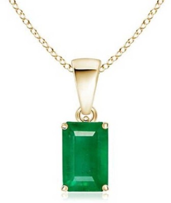 RATAN BAZAAR Emerald Stone Pendant Panna 7.25 ratti Precious Stone Lab Certified for unisex Gold-plated Emerald Stone Pendant