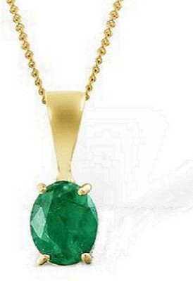 KUNDLI GEMS Emerald Stone Pendant Natural Panna 5.25 ratti Stone Unheated & Untreated Astrological Purpose for unisex Gold-plated Emerald Stone Pendant