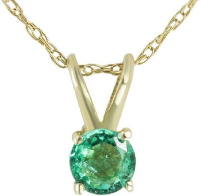 KUNDLI GEMS Emerald Stone Pendant Panna 7.25 ratti Precious Stone Lab Certified for unisex Gold-plated Emerald Stone Pendant