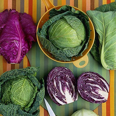 VibeX CBZ-76-2-Varieties-Green and Red Cabbage Seeds Combo Seed(70 per packet)