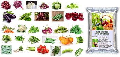 VibeX KGF-99-Organic Vegetable Seeds Combo Pack 30 Variety With Compost Seed(1050 per packet)