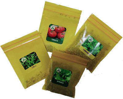 VibeX VXI-33-Organic Combo of Tomato, Chilli, Coriander & Spinach Seeds Seed(140 per packet)
