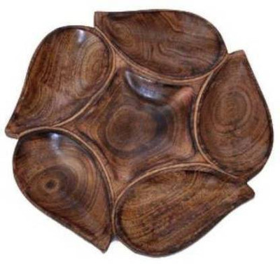 Giftoshopee Wooden Handmade Sheesham Rounded Dry fruit serving tray is unique and Different from other wooden trays Chip & Dip Tray(Chip & Dip Tray)