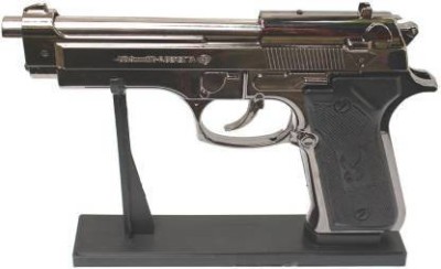 indmart Baretta gun shaped refillable cigratte lighter with stand PIA INTERNATIONAL ABS BODY 9mm GUN SHAPE Pocket Lighter(dark brown)
