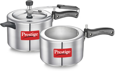Prestige Nakshatra Plus 5 L, 3 L Inner Lid Induction Bottom Pressure Cooker(Aluminium)