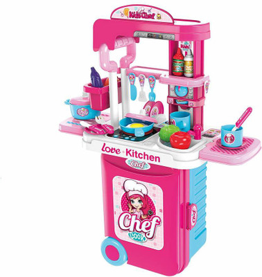 HIM TAX Trolley Case Pretend Play Toy Kitchen Play Set for Kids with Attractive Design
