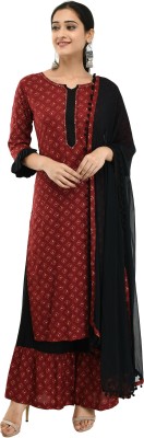 AnjuShree Choice Printed Kurta, Sharara & Dupatta Set