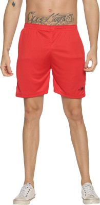 HPS Sports Solid Men Red Sports Shorts