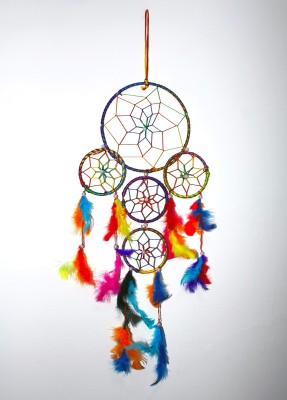 BLAKITO MultiColour Design Dream Catcher Feather Dream Catcher(22.8 inch, Multicolor)