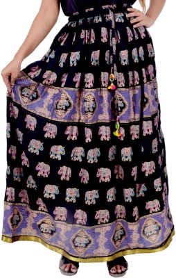 PALSIYA PRESENYS Printed Women Flared Blue Skirt