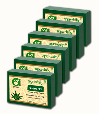 Ayurdaily Herbal Aloevera Soap(6 x 125 g)