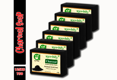 Ayurdaily Herbal Charcoal Soap(6 x 125 g)