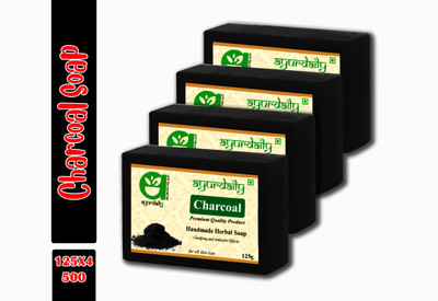 Ayurdaily Herbal Charcoal Soap(4 x 125 g)
