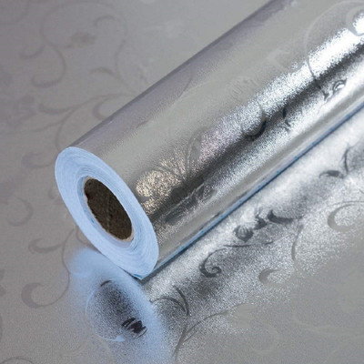 Fing Vinyl Floral & Botanical Silver Wallpaper(L x W: 60 cm x 45 cm)