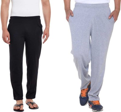 WellFitLook Solid Men White, Black, Grey Track Pants